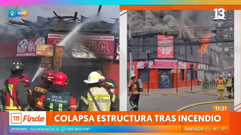 Incendio afecta a locales comerciales en Temuco