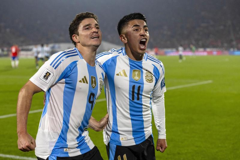Photosport - Julián Álvarez marcó el único gol de Argentina sobre La Rojaa