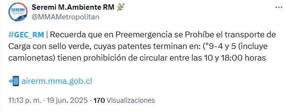 Restricción vehicular durante la preemergencia ambiental - SMA