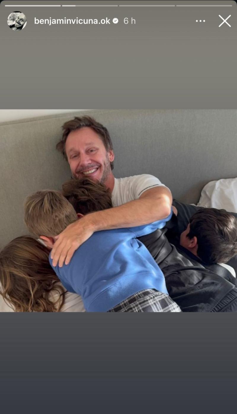 Benjamín Vicuña y sus hijos (Instagram)