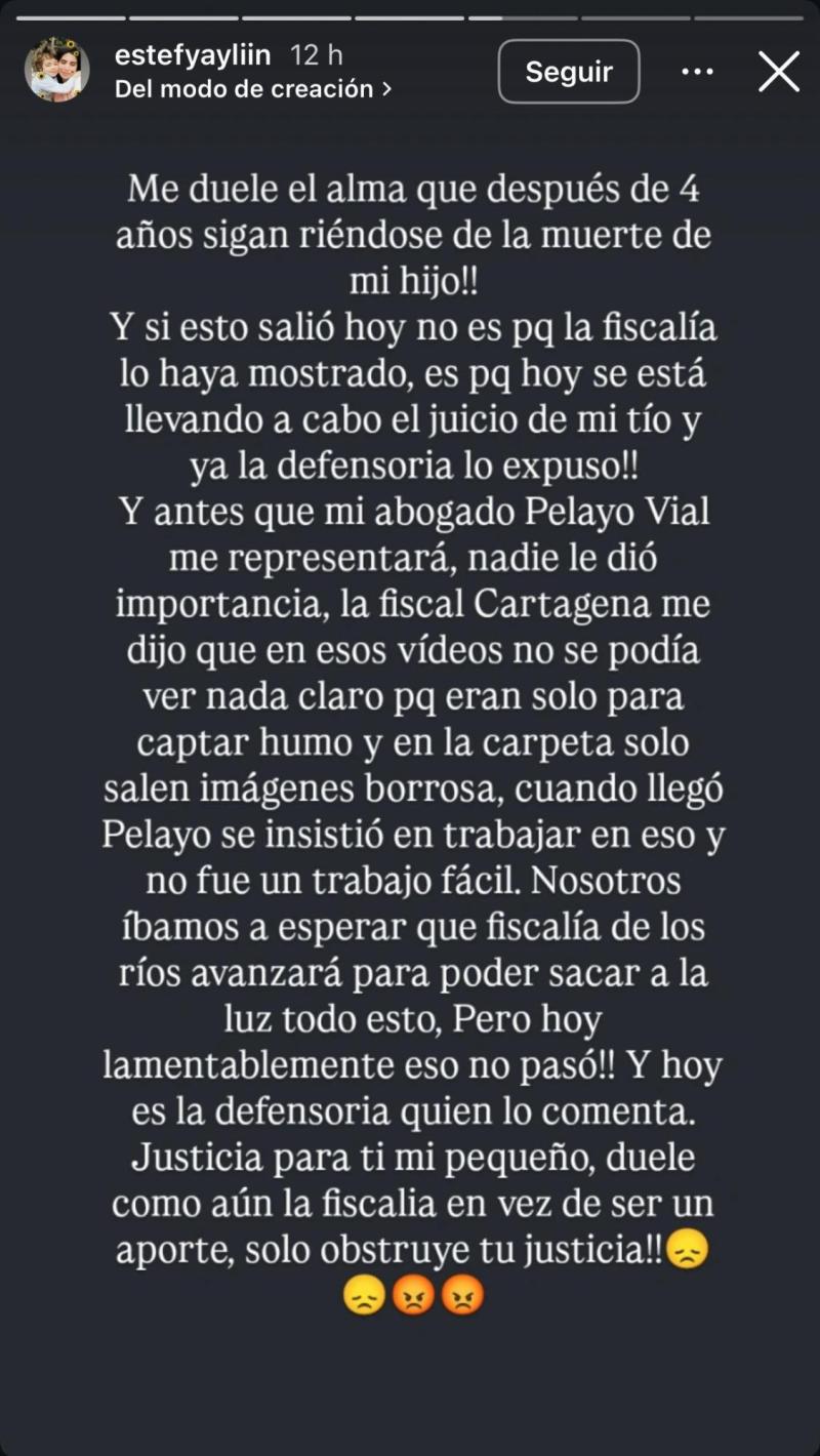 Instagram - Estefanía Gutiérrez, madre de Tomás Bravo