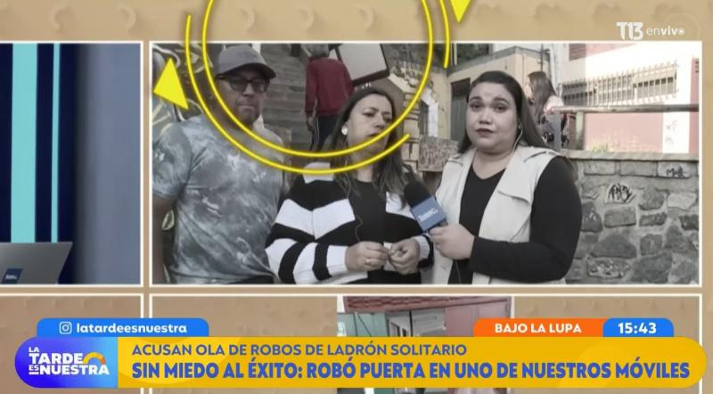 La Tarde es Nuestra - Captan a sujeto robando puerta en vivo
