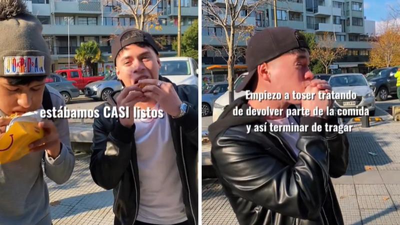 Tiktoker recibió maniobra de Heimlich tras ahogarse con comida - TikTok @basti.rojasss