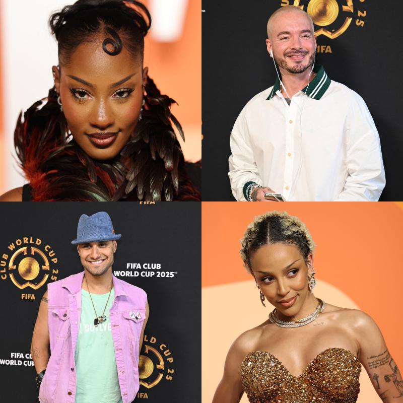 Doja Cat, Tems, J Balvin y Emmanuel Kelly | AFP