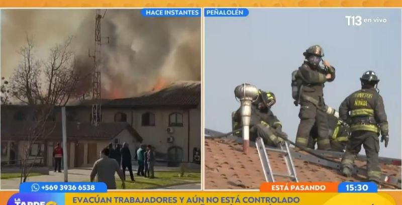 La Tarde es Nuestra - Incendio en edificio municipal en Peñalolén