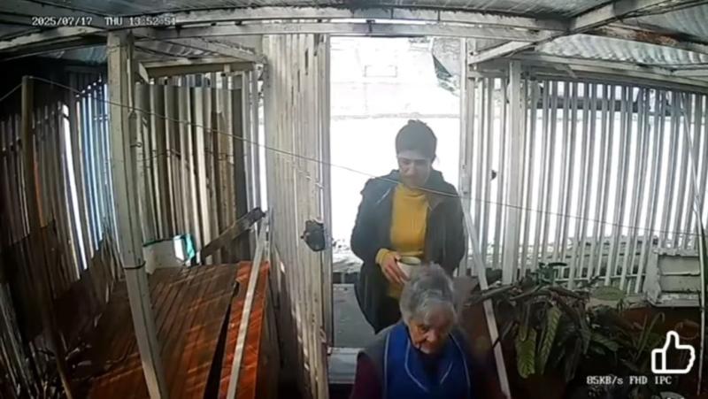 Mujer se acercó a la adulta mayor de Lota pidiendo agua - Foto cedida