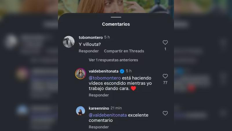 Instagram - El comentario de Natalia Valdebenito contra José Miguel Villouta