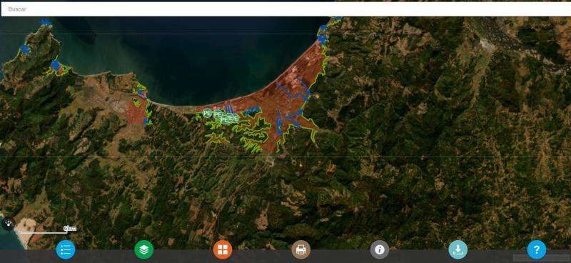 Captura de Visor Chile Preparado - Plataforma en caso de tsunami