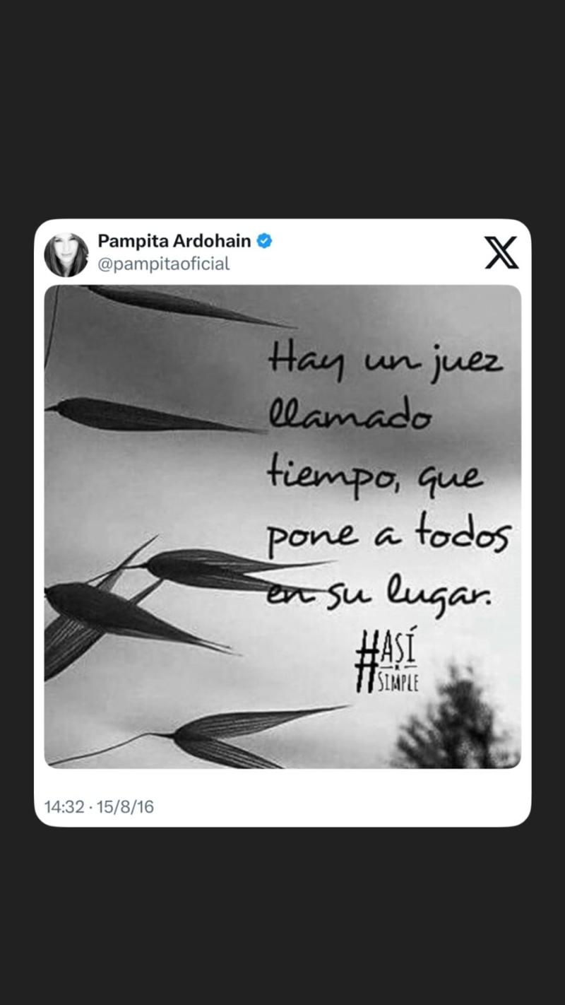 X - Reflotan mensaje de Pampita en medio de polémica de Benjamín Vicuña y China Suárez