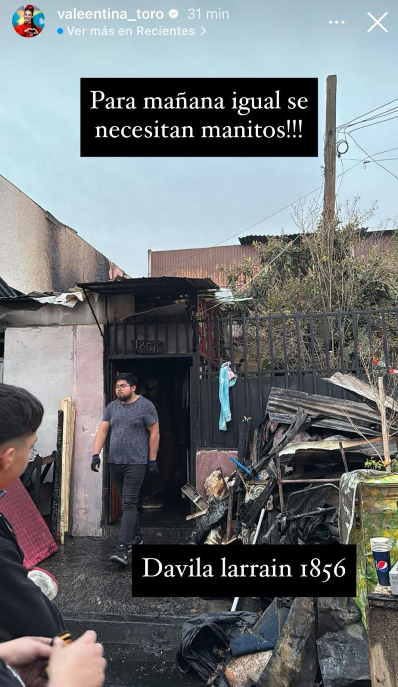 Valentina Toro fue en ayuda de sus padres y vecinos tras grave incendio | Instagram Valentina Toro