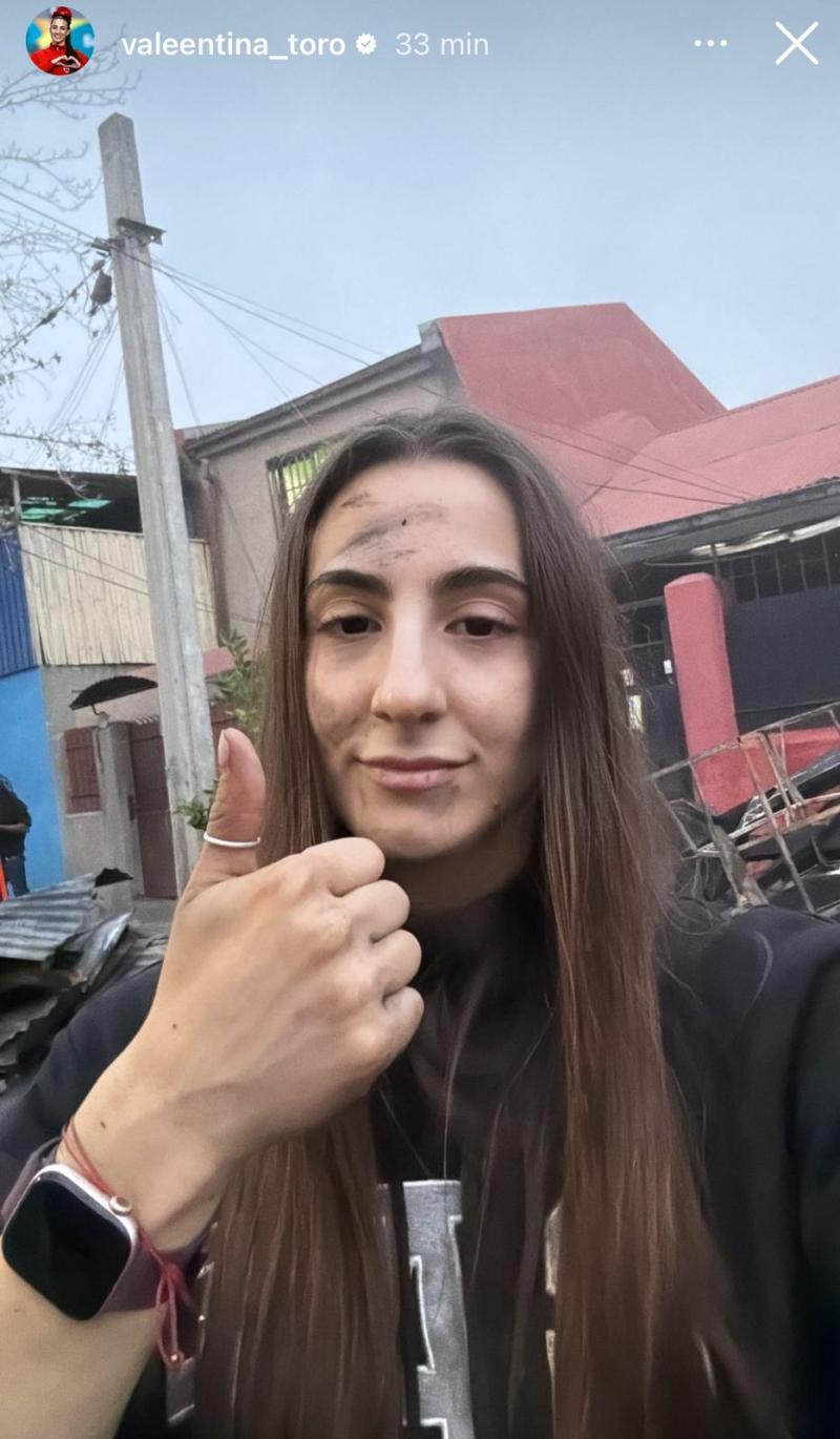 Valentina Toro fue en ayuda de sus padres y vecinos tras grave incendio | Instagram Valentina Toro
