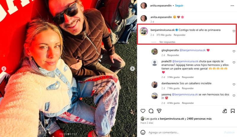 Instagram - Anita Espasandin y Benjamín Vicuña