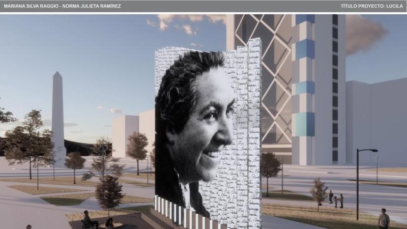 Así será el monumento a Gabriela Mistral en Plaza Italia - Instagram Norma Ramírez y Mariana Silva