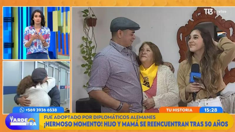 Canal 13 - Emocionante reencuentro de madre e hijo