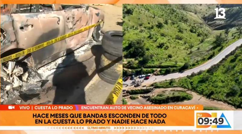 Tu Día - Hallan auto quemado de vecino de Curacaví