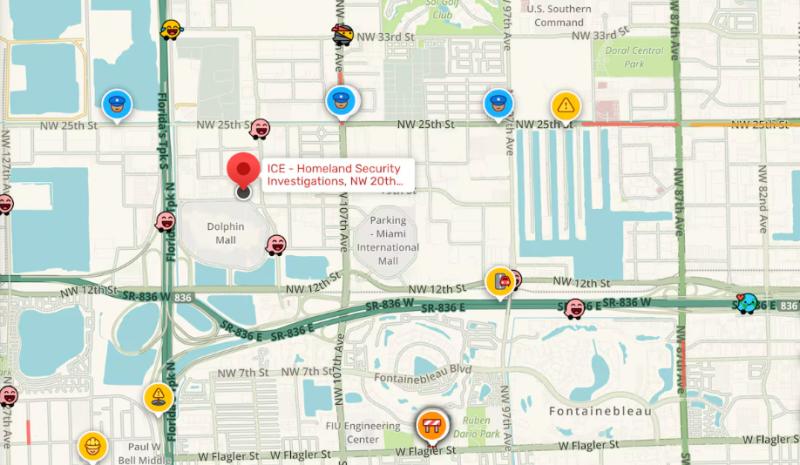 “Condiciones heladas. Tamaño: entre 4 y 7 oficiales”: Comunidades de EE. UU. utilizan Waze para alertar sobre redadas del ICE - Obtenida por El País desde WAZE APP