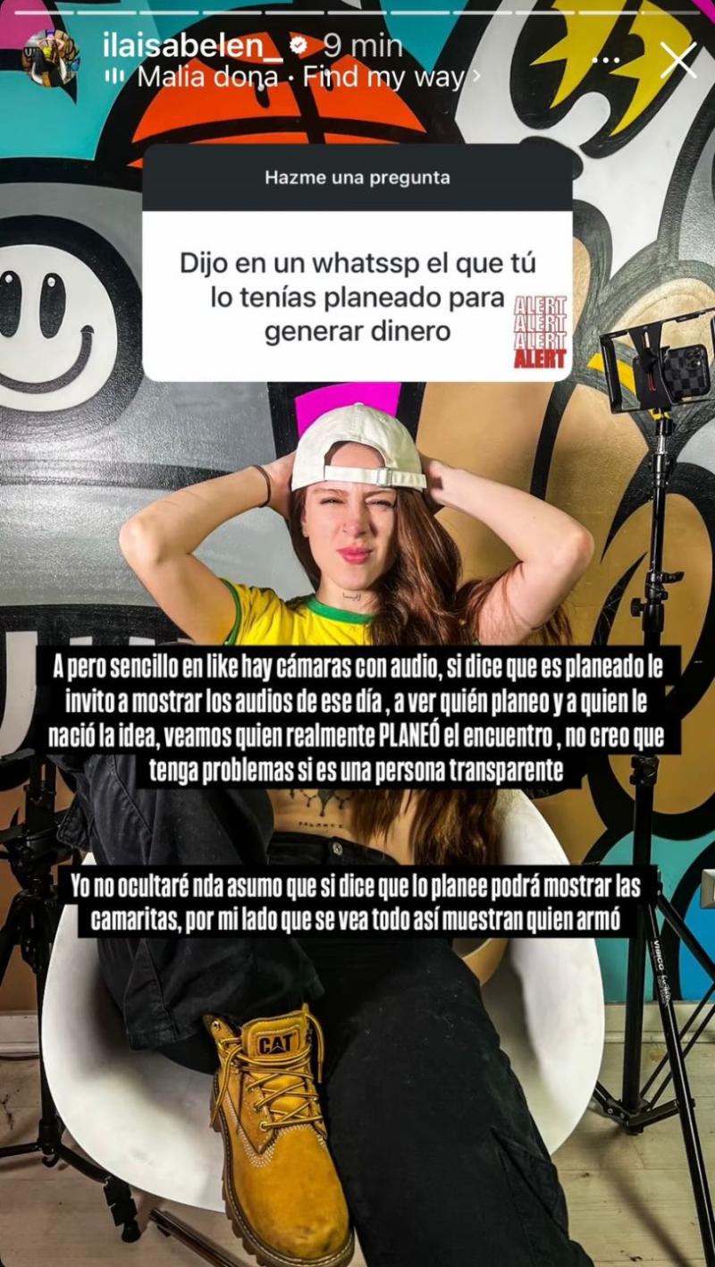 Instagram - Storie de DJ Isi Glock sobre Karol Lucero