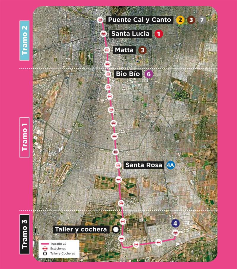 Metro de Santiago - Plano de la futura Línea 9