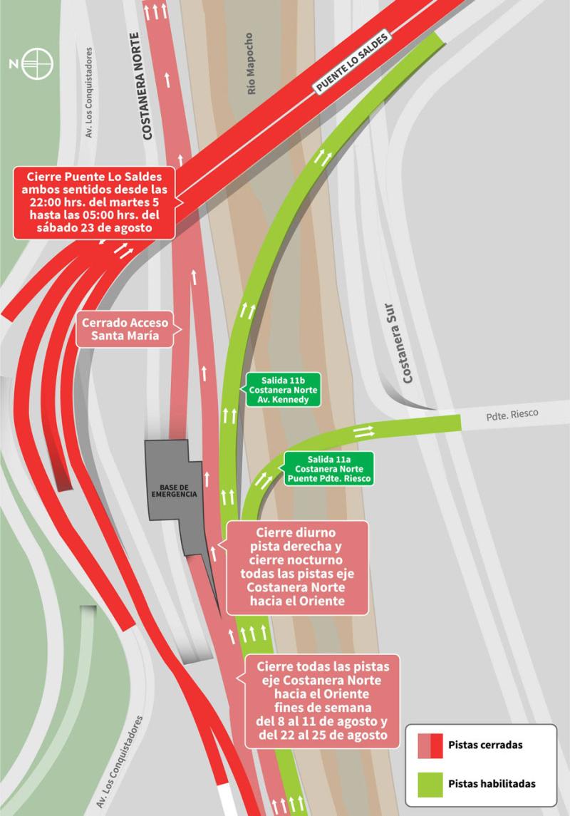 Costanera Norte - Cierre de Puente Lo Saldes