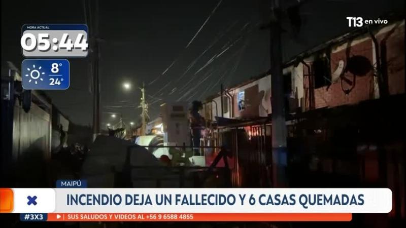 Incendio deja un fallecido en Maipú: Víctima fatal tenía movilidad reducida