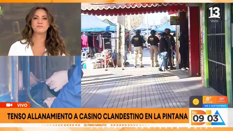 Canal 13 - Allanamiento en casino clandestino en La Pintana