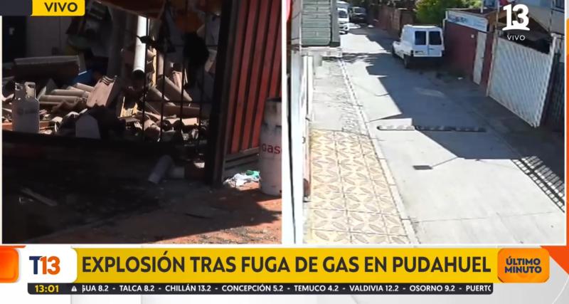 T13 Tarde - Explosión tras fuga de gas en casa en Pudahuel