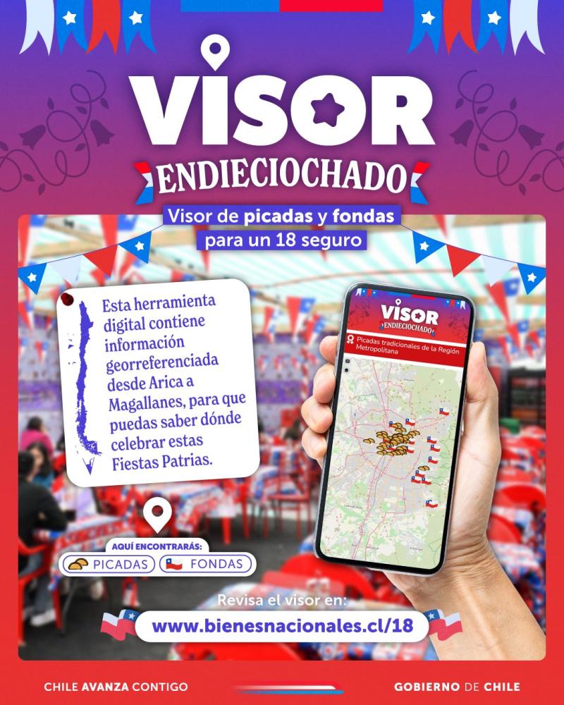 “Chile Endieciochado”: El visor y mapa gratuito para encontrar la mejores fondas y picadas en Fiestas Patrias | Gobierno de Chile