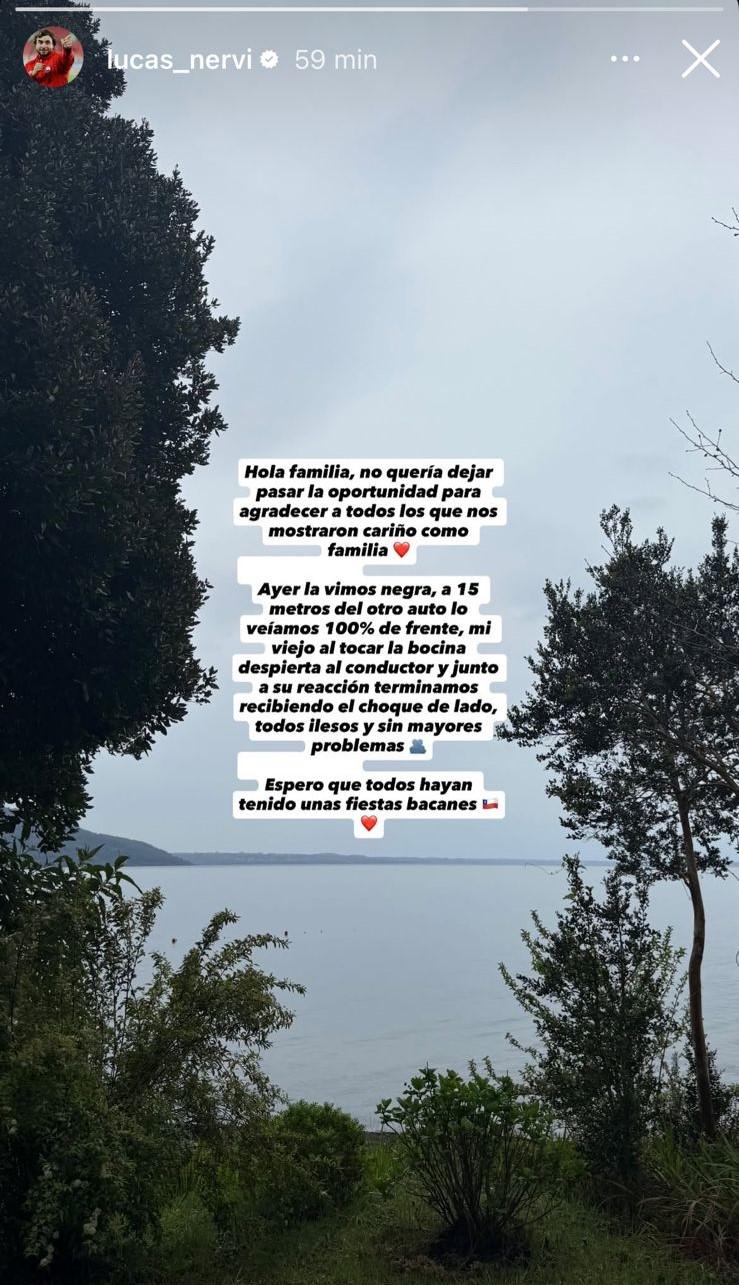 Lucas Nervi reveló más detalles sobre el accidente de tránsito - RRSS