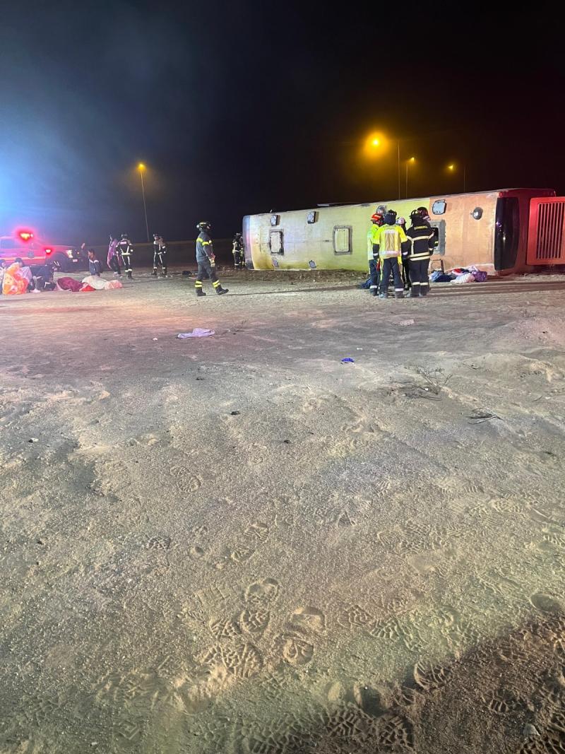 Volcamiento de bus en Copiapó deja al menos tres fallecidos y varios heridos