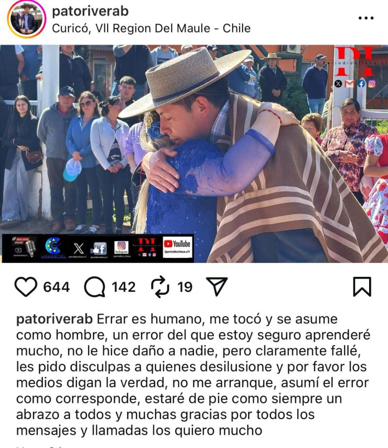Las palabras del alcalde de Vichuquén tras su detención - Instagram