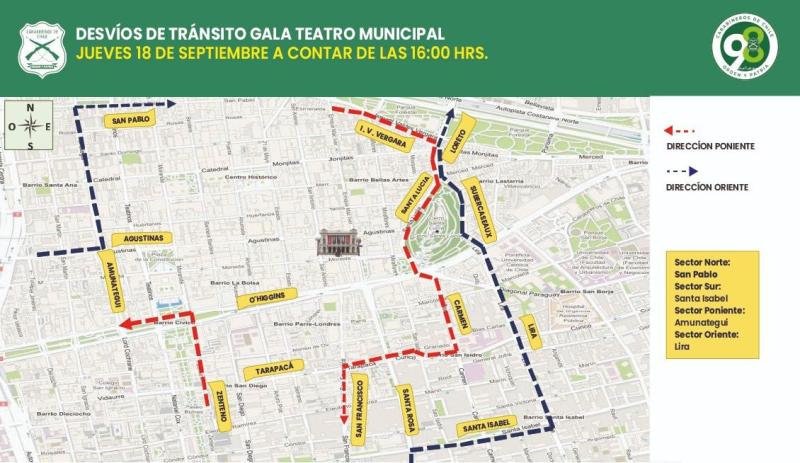 Conoce los desvíos de tránsito por Te Deum Ecuménico este 18 de septiembre - Carabineros