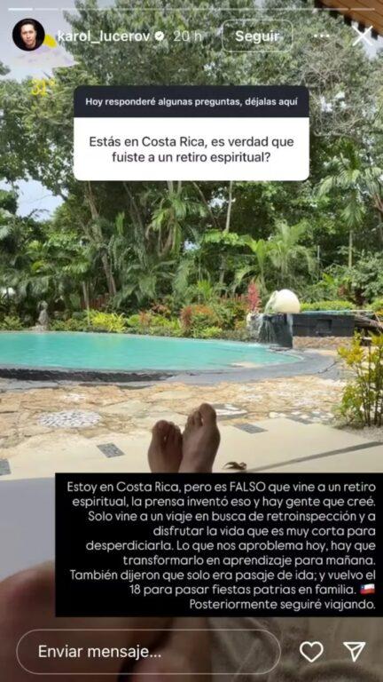 Karol Lucero niega retiro espiritual y revela el verdadero motivo de su viaje a lujoso hotel en Costa Rica: “No hay mejor terapia que pasar unos días relax” - RRSS