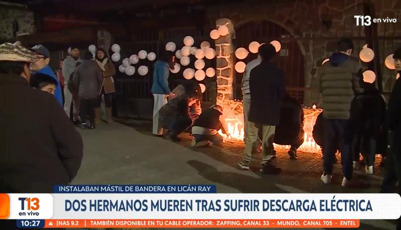 T13 - Velatón por muerte de hermanos en Licán Ray