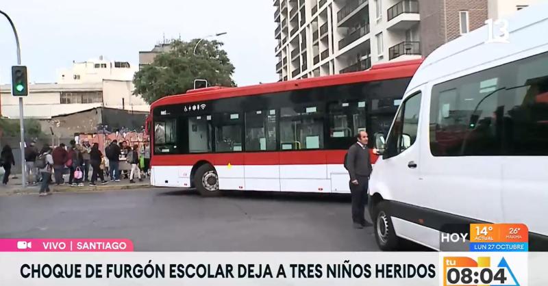 Tu Día - El viraje que intentó hacer bus Red cuando chocó con furgón escolar