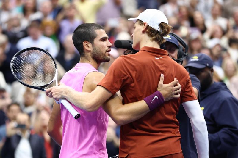 Carlos Alcaraz y Jannik Sinner - AFP