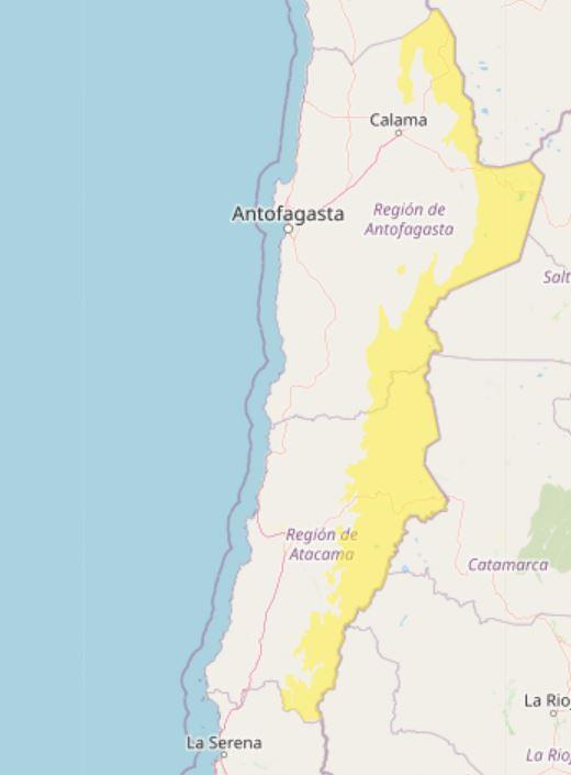 Aviso por viento en la cordillera del norte - DMC