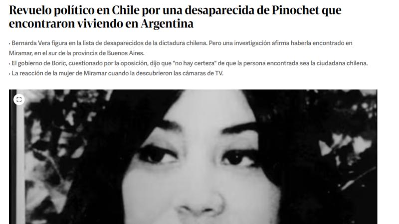 Caso Bernarda Vera: Así informó la prensa argentina - Clarín