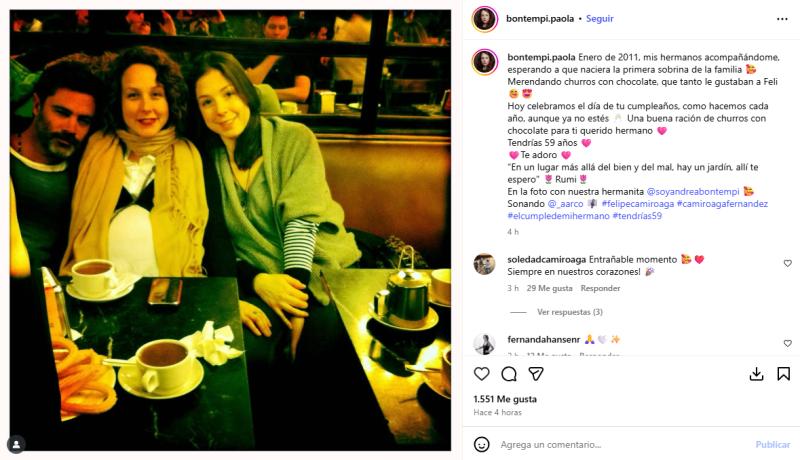 Instagram - Felipe Camiroaga y su hermana Paola Bontempi