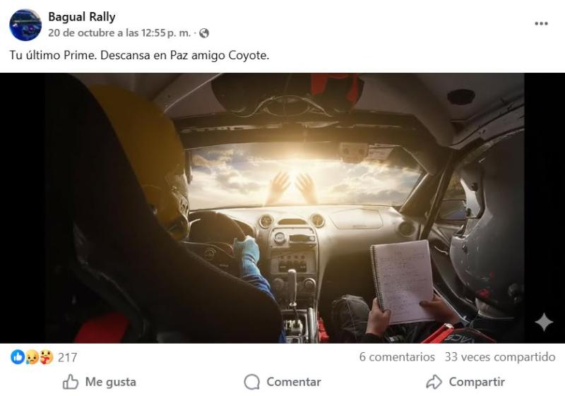 Captura - Despedida a piloto rally chileno que murió en Argentina