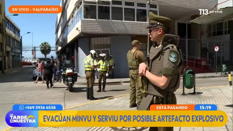 La Tarde es Nuestra - Evacúan instalaciones del Minvu y Serviu en Valparaíso por posible artefacto explosivo
