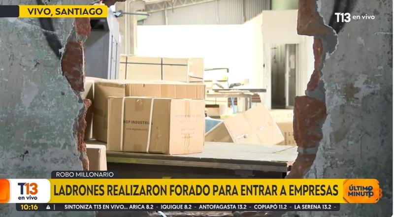 T13 - Robo a dos empresas en Santiago