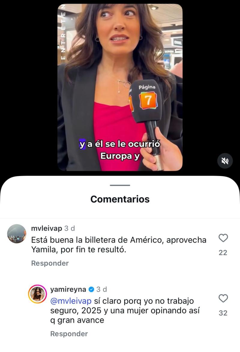 Instagram (Página 7) - Respuesta de Yamila Reyna