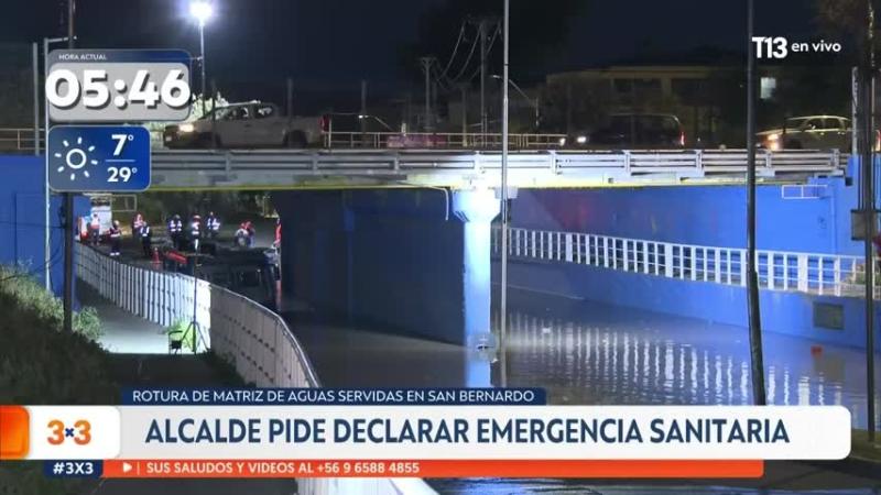 San Bernardo: Rotura de matriz de aguas servidas genera crisis sanitaria