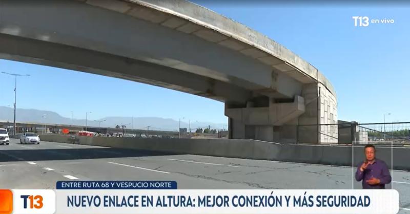 "La probabilidad de delitos va a bajar": Experto explica factor que reduciría robos en nuevo enlace en altura entre Ruta 68 y Vespucio Norte