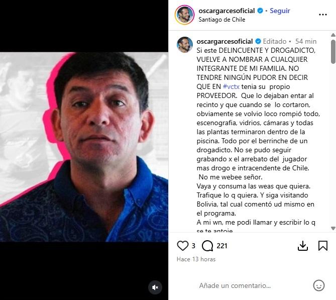 Instagram - Óscar Garcés habla de Huaiquipán
