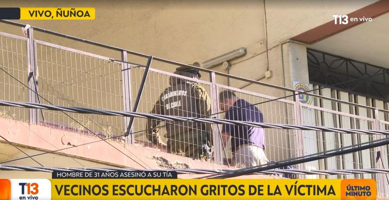 T13 - Sujeto asesinó a su tía en Ñuñoa