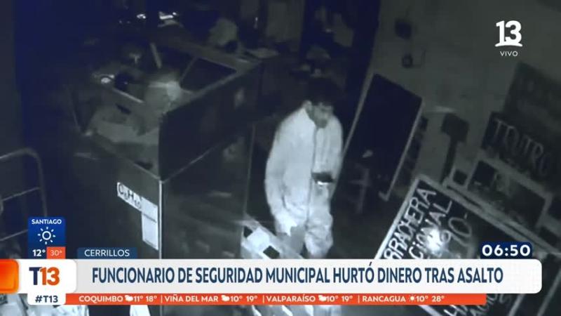 Funcionario Municipal robó dinero de caja de carnicería que había sufrido millonario asalto: Fue captado por las cámaras