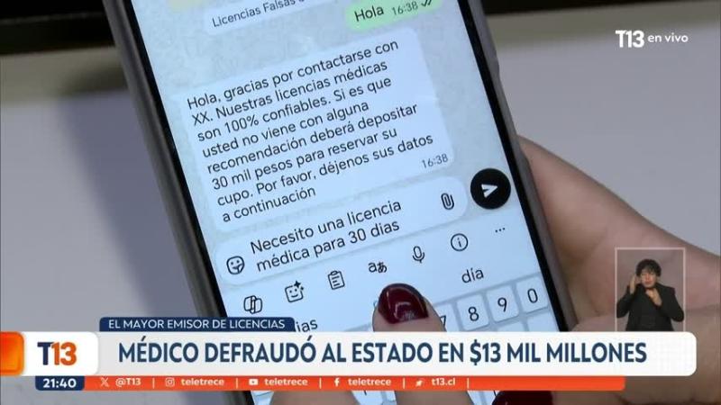 Cuánto cobraba el médico preso por ser el mayor emisor de licencias medicas falsas en Chile