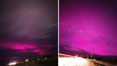 X - Auroras australes en Punta Arenas tras tormenta geomagnética