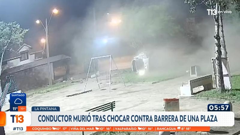 T13 - Conductor murió tras volcar su auto en La Pintana